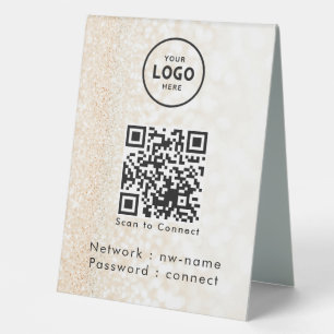 Plaque De Table WiFi Network Scan QR Code pour connecter Internet