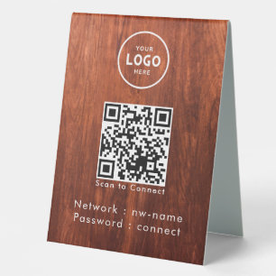 Plaque De Table WiFi Network Scan QR Code pour connecter Internet