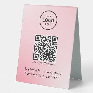 Plaque De Table WiFi Network Scan QR Code pour connecter Internet