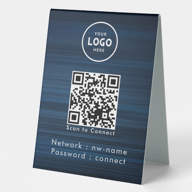 Plaque De Table WiFi Network Scan QR Code pour connecter Internet (Recto)