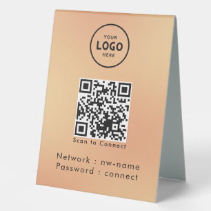 Plaque De Table WiFi Network Scan QR Code pour connecter Internet