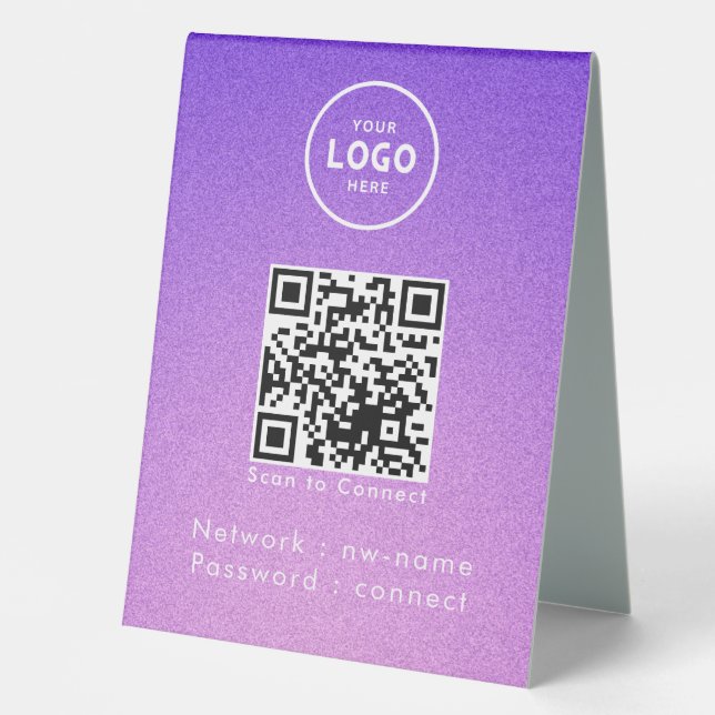 Plaque De Table WiFi Network Scan QR Code pour connecter Internet (Recto)