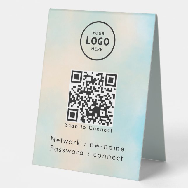 Plaque De Table WiFi Network Scan QR Code pour connecter Internet (Recto)