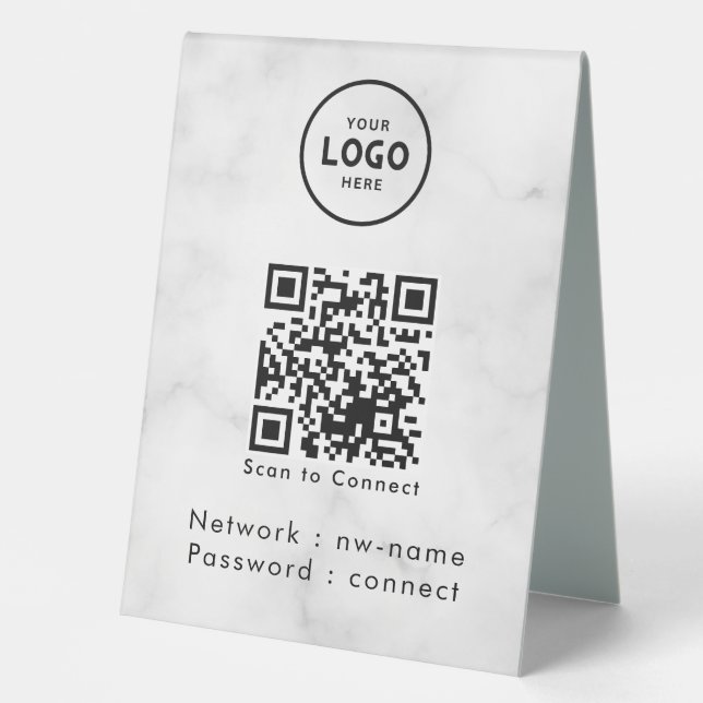 Plaque De Table WiFi Network Scan QR Code pour connecter Internet (Recto)