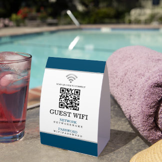 Plaque De Table Wifi Password and Network Personalized QR Code