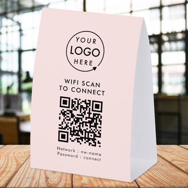 Plaque De Table  WiFi Table Tent | Network QR Paper Tabletop Sign (Company branded WiFi paper table tent signs with QR code, connecting users seamlessly to your Wi-Fi.)