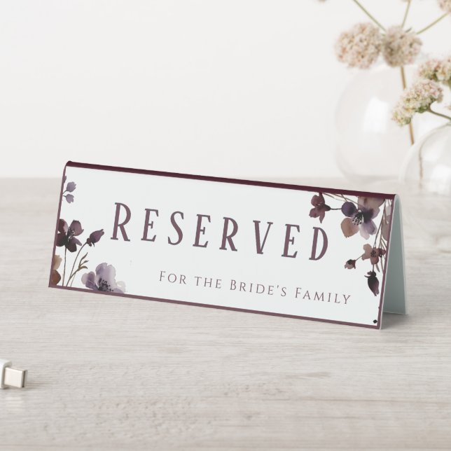 Plaque De Table Wine Red Plum Mauve Fall Floral Wedding (En SItu (Tableau))
