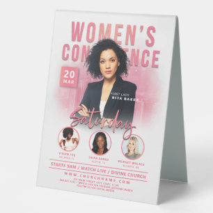 Plaque De Table Women's Church Conference Service Ville rose