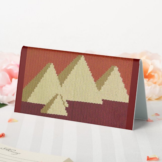Plaque De Table Wood Browns Ecru Pyramids Designer Crochet Imprime (In SItu (Mariage))