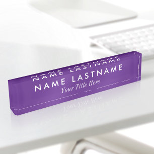 Plaque de titre minimaliste simple moderne violet