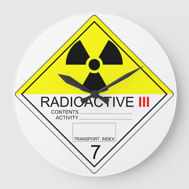 Plaque de transport radioactive Cat 3 Horloge (Recto)