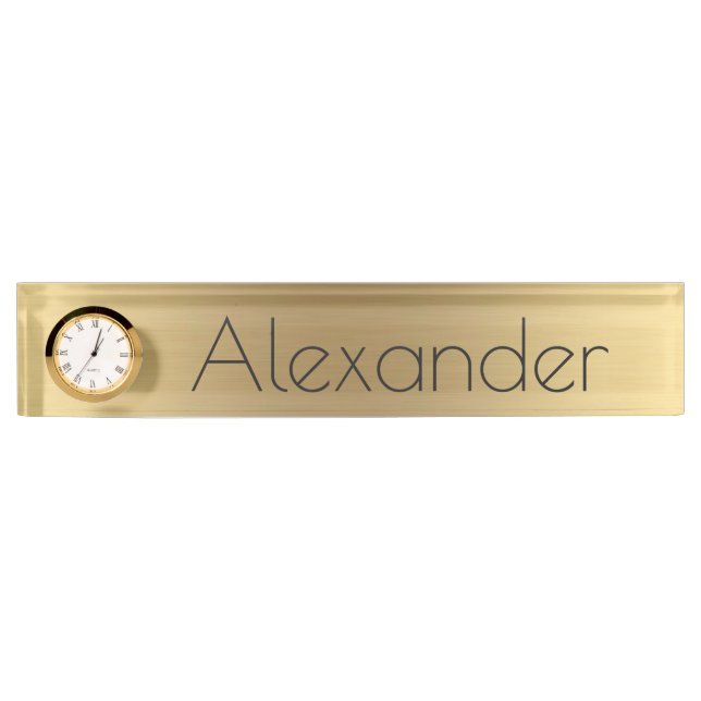 Plaque de travail avec horloge/or (Devant)