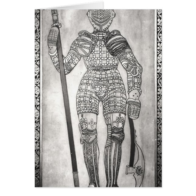 Plaque dépeignant l'armure de Jeanne d'Arc (Devant)