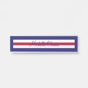 Plaque d'identification accrochante de bleu blanc