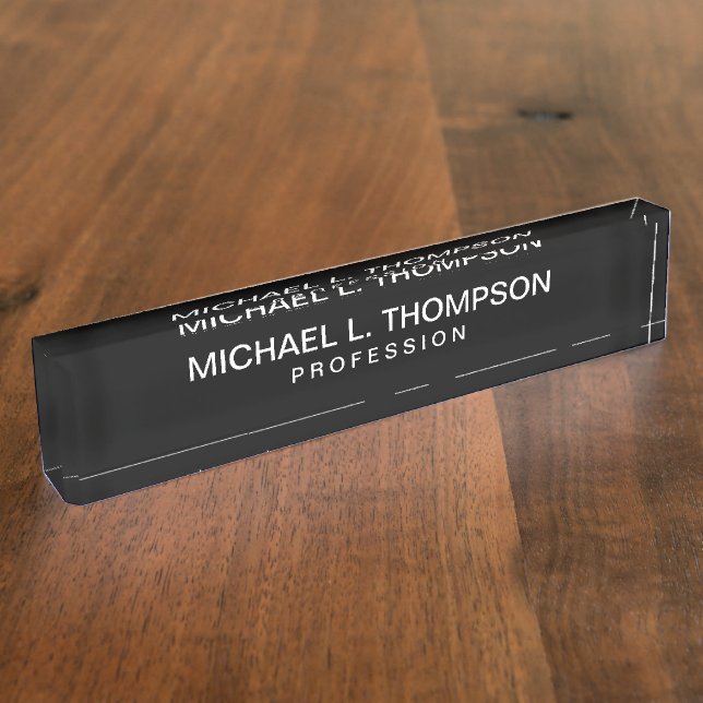 Plaque d'identification bureau noir professionnel (Taille)