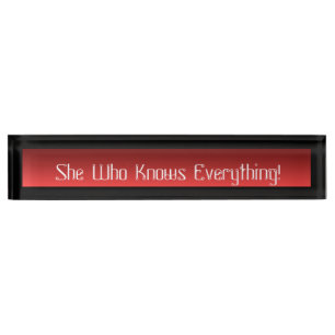 Plaque d'identification de bureau acrylique elle