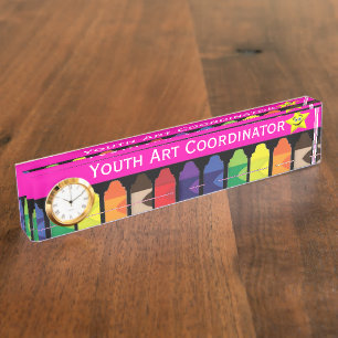 Plaque d'identification de bureau de crayons avec