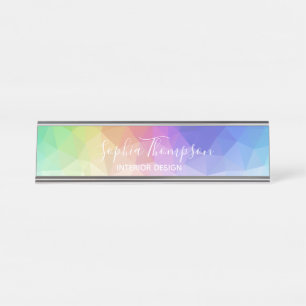 Plaque d'identification de bureau polygonal coloré