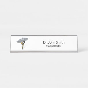 Plaque d'identification de caducée de noir de