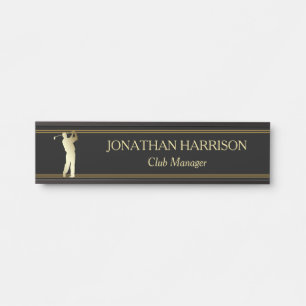 Plaque d'identification de golfeur de silhouette