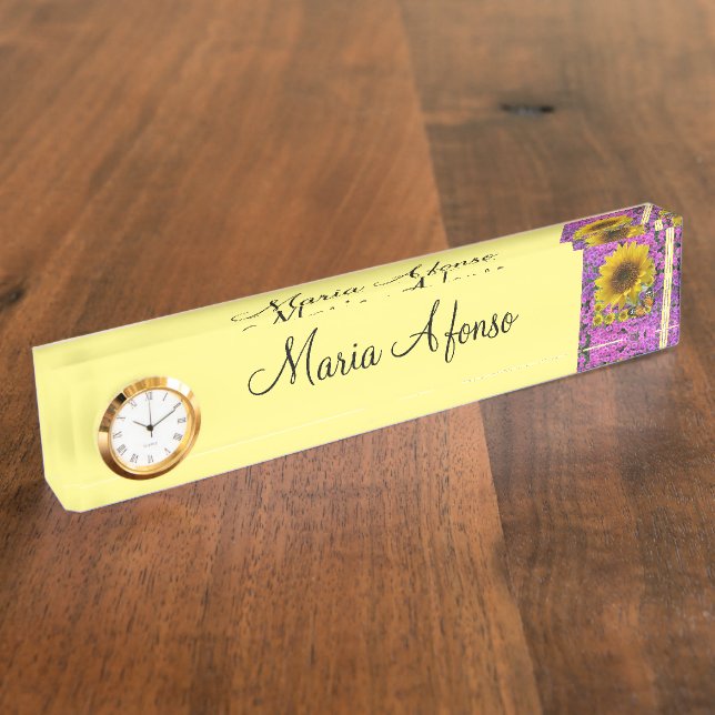 Plaque d'identification du bureau de tournesol (Taille)