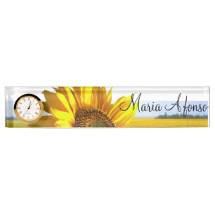 Plaque d'identification du bureau de tournesol