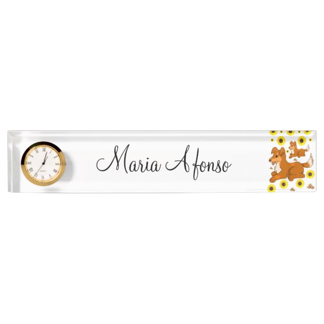 Plaque d'identification du bureau de tournesol (Devant)