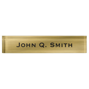 Plaque d'identification en or brossé personnalis