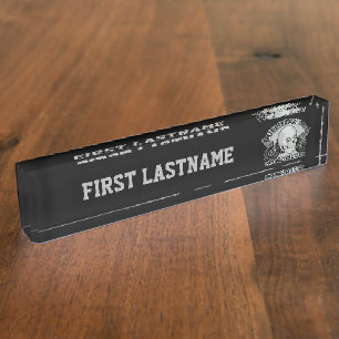 Plaque d'identification faite sur commande de MC