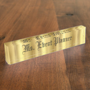 Plaque d'identification Gold Desk