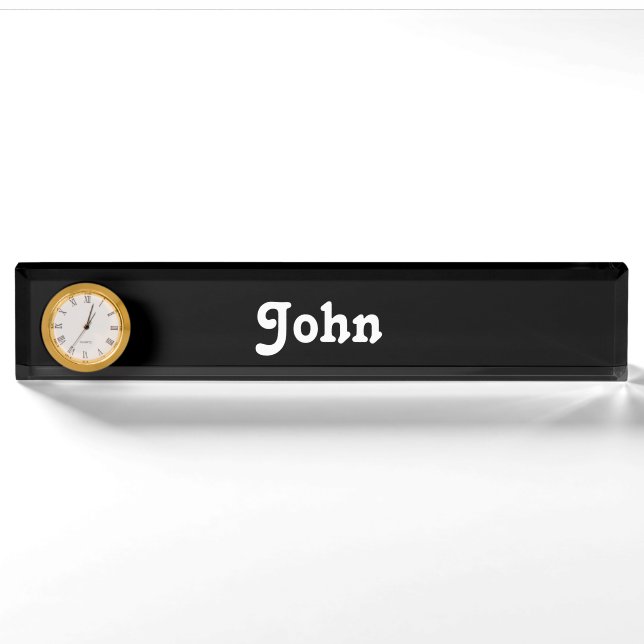 Plaque d'identification John de bureau (Devant)