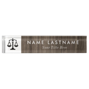 Plaque d'identification mini-procureur en bois