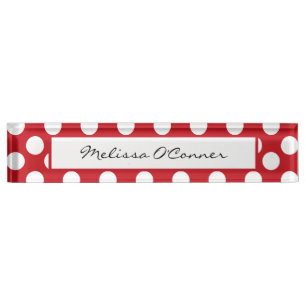 Plaque d'identification rouge et blanche de point