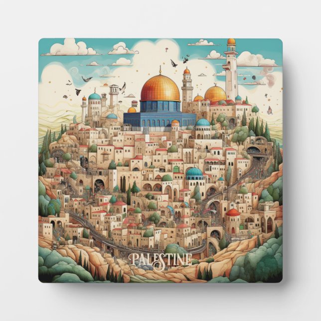 Plaque d'illustration Palestine avec Easel (Devant)
