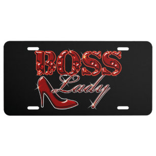 Plaque D'immatriculation Boss Lady Red High Heel Chaussure Vanity Plate