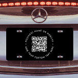 Plaque D'immatriculation Code QR | Black Business Modern Budget Round<br><div class="desc">Un simple modèle de plaque d'immatriculation de code QR noir personnalisé dans un style minimaliste moderne qui peut être facilement mis à jour avec votre code QR,  nom d'entreprise ou site Web et texte personnalisé,  par exemple...  #QRcode #business</div>