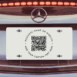 Plaque D'immatriculation Code QR | Budget gris simple épuré minimal<br><div class="desc">Un simple modèle de plaque de code QR gris personnalisé dans un style minimaliste moderne qui peut être facilement mis à jour avec votre code QR,  nom commercial ou site Web et texte personnalisé,  par exemple,  scannez-moi vers...  #QRcode #prenseplate #business</div>