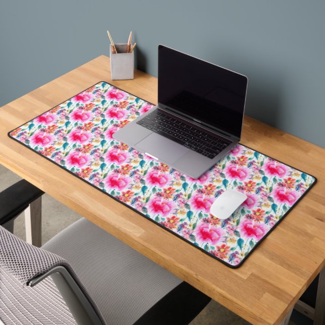 Plaque d'immatriculation de fleurs aquarelles colo (Bureau 2)