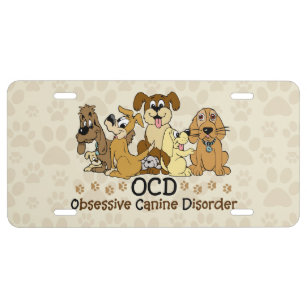 Plaque D'immatriculation Désordre canin obsédant d'OCD