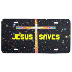 Plaque D'immatriculation Jésus sauve - les plaques minéralogiques croisées