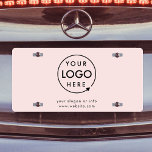 Plaque D'immatriculation Logo d'entreprise | Blush Pink Simple Professionne<br><div class="desc">Un simple modèle de plaque d'immatriculation de voiture d'affaires rose pâle dans un style minimaliste moderne qui peut être facilement mis à jour avec le logo et les détails de votre entreprise.</div>
