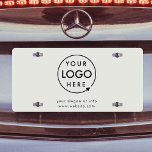 Plaque D'immatriculation Logo d'entreprise gris moderne minimaliste profess<br><div class="desc">Un simple modèle de plaque d'immatriculation gris argenté d'entreprise sur mesure dans un style minimaliste moderne qui peut être facilement mis à jour avec le logo et les détails de votre entreprise.</div>