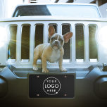 Plaque D'immatriculation Logo d'entreprise | Marque moderne Black Professio<br><div class="desc">Un simple modèle de plaque d'immatriculation de voiture d'affaires noir sur mesure dans un style moderne minimaliste qui peut être facilement mis à jour avec le logo de votre entreprise.</div>