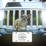 Plaque D'immatriculation Logo d'entreprise | Minimaliste blanc pur simple<br><div class="desc">Un simple modèle de plaque d'immatriculation de voiture d'affaires blanc sur mesure dans un style moderne minimaliste qui peut être facilement mis à jour avec le logo de votre entreprise.</div>