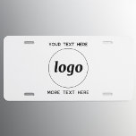 Plaque D'immatriculation Logo Simple Avec Entreprise Texte<br><div class="desc">Ajoutez votre propre logo et le choix du texte à cette conception. Supprimez le texte supérieur ou inférieur si vous préférez. Minimaliste et professionnel.</div>