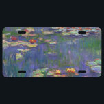 Plaque D'immatriculation Monet Water Lilies Chef-d'oeuvre Peinture<br><div class="desc">Monet Water Lilies - Ce tableau Monet classique a été peint par Claude Monet en 1916. Il fait partie de sa célèbre collection de nénuphars où il peint dans son jardin à Giverney,  France. Un tableau de chef-d'oeuvre.</div>