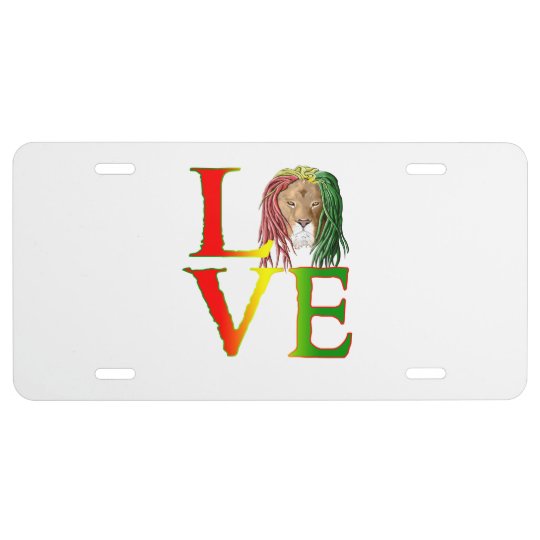 Plaque D Immatriculation Rasta Lion Jamaican Reggae Love Zazzle Fr