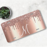 Plaque D'immatriculation Rose Monogramme Parties scintillant métal or<br><div class="desc">Cette conception peut être personnalisée dans la zone fournie en modifiant la photo et/ou le texte. Vous pouvez également le customiser en cliquant sur Personnaliser ce Modèle, puis en choisissant l'option cliquer pour customiser et supprimer ou modifier la couleur de l'arrière - plan, ajouter du texte, modifier la couleur ou...</div>