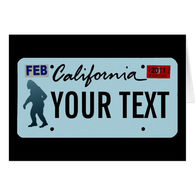 Plaque d'immatriculation Sasquatch de Californie (Devant horizontal)
