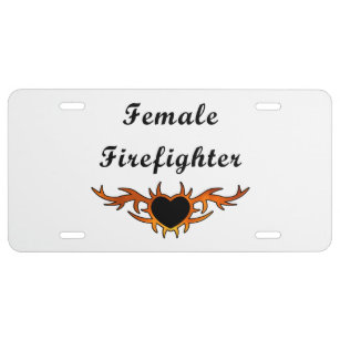 Plaque D'immatriculation Tatouage femelle de sapeur-pompier